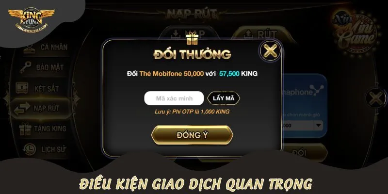 Điều kiện giao dịch quan trọng