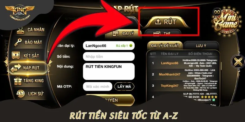 Rút tiền siêu tốc từ A-Z